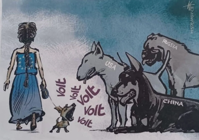à l'artiste inconnu ou illisible – merci pour la superbe caricature.