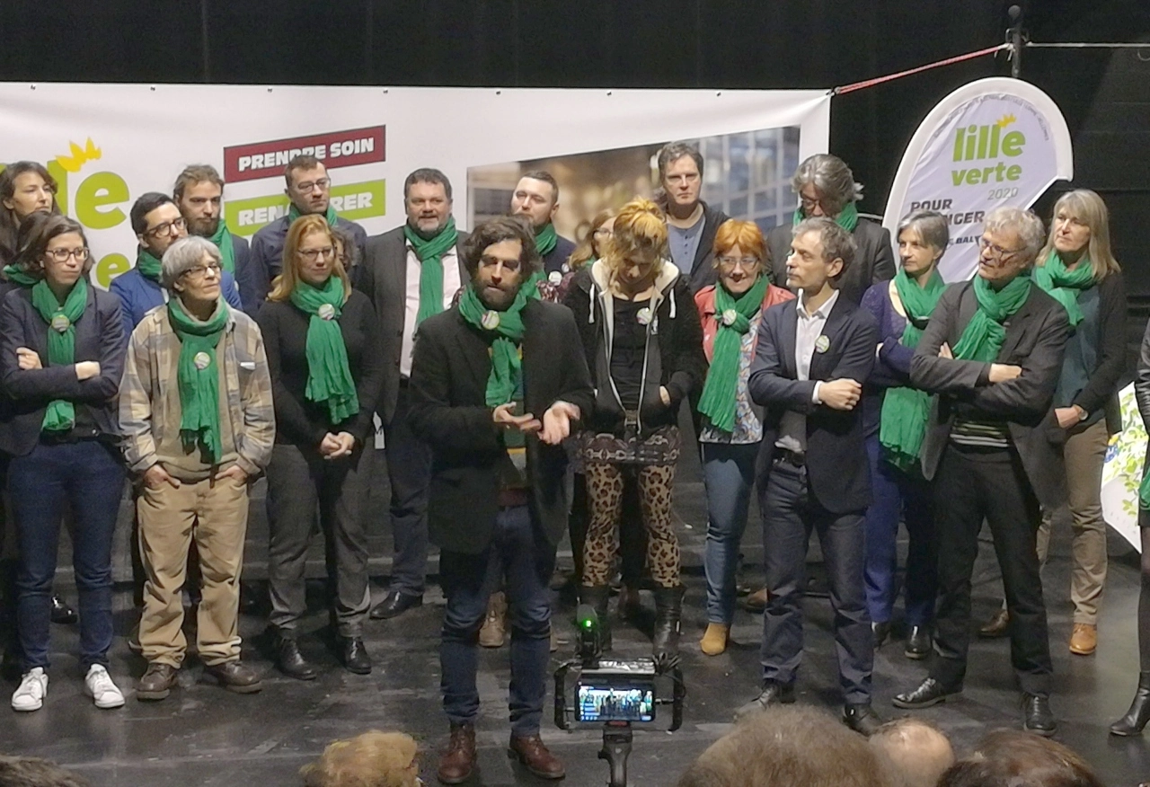 Présentation de Volt par Sven pendant les Municipales 2020 à Lille.
